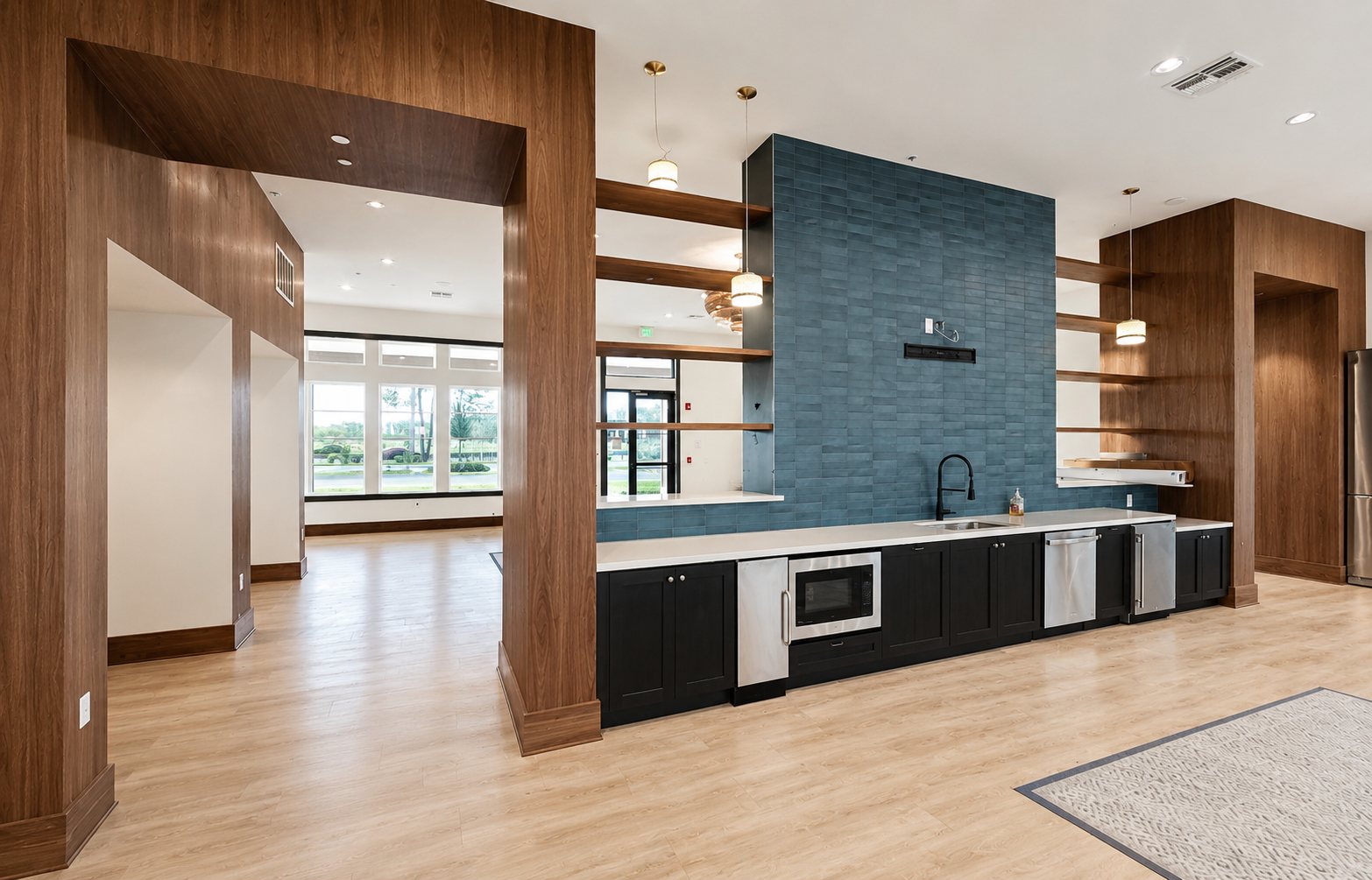Custom walnut kitchen millwork installation by MIS of AZ